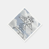 キュートスティックフィギュアエンジェルガールオンクラウドファンズ誕生日 スタンダードカクテルナプキン (角)