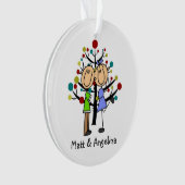 キュートスティックフィギュルカップル休日オーナメント オーナメント (正面)