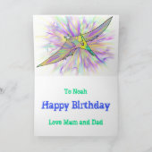 キュートステゴサウルス恐竜パーソナライズされた誕生日 シーズンカード (内部)