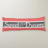 キュートストライプのカラー灰色とピンク ボディピロー (裏面)