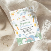 キュートストンプチョンプロア恐竜1歳の誕生日 招待状