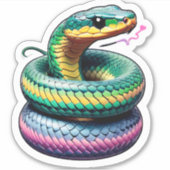 キュートスネークイラストレーション シール (正面)