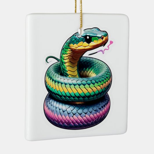 キュートスネークイラストレーション セラミックオーナメント (右)