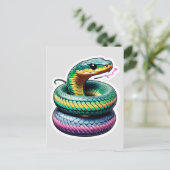 キュートスネークイラストレーション ポストカード (スタンド正面)