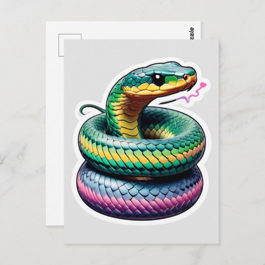 キュートスネークイラストレーション ポストカード (正面/裏面)