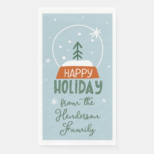 キュートスノーグローブハッピーホリデーライトブルー (正面)