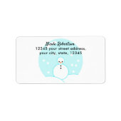 キュートスノーグローブ雪だるま差出人住所 ラベル (正面)