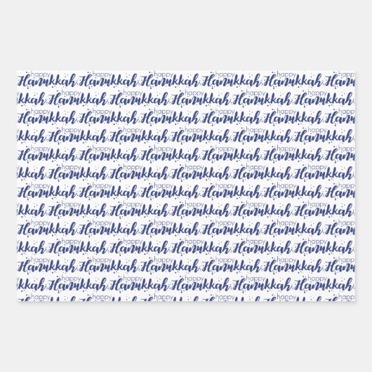 キュートスノーバブル&水玉模様ハッピーハヌカ ラッピングペーパーシート (正面)