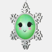 キュートスノーフレークオーナメント スノーフレークピューターオーナメント (右)