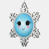 キュートスノーフレークオーナメント スノーフレークピューターオーナメント (右)