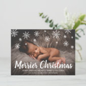 キュートスノーフレークスフォトホリデー誕生 案内状 (スタンド正面)