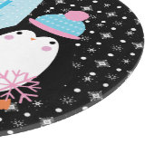 キュートスノーフレーク白黒ペンギン カッティングボード (角)