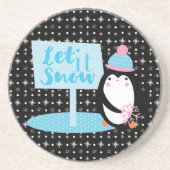 キュートスノーフレーク白黒ペンギン コースター (正面)