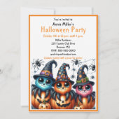 キュートスパイダースカボチャハローウィンパーティ招待状 招待状 (正面)