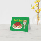 キュートスパゲッティ子供の誕生日パーティーかわいい カード (黄色い花)