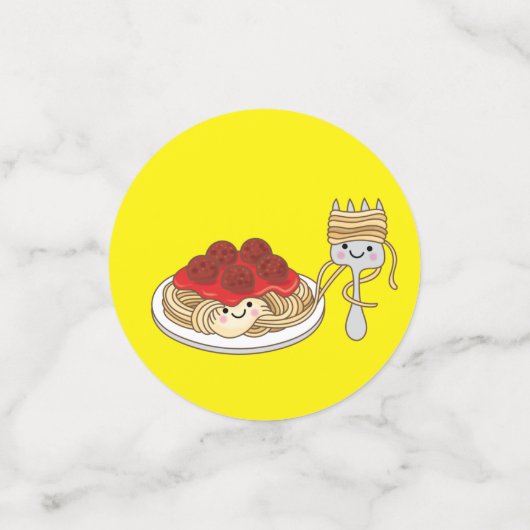 キュートスパゲッティ子供の誕生日パーティーかわいい コンフェッティ (スモール正面)