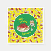 キュートスパゲッティ子供の誕生日パーティーかわいい スタンダードカクテルナプキン (正面)