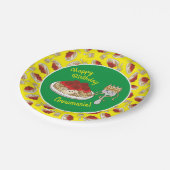 キュートスパゲッティ子供の誕生日パーティーかわいい ペーパープレート (アングル)