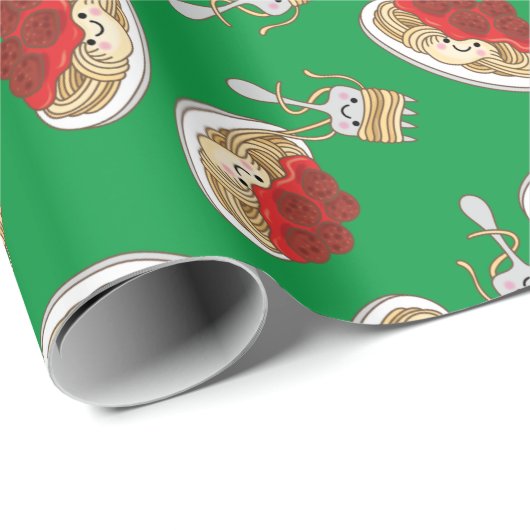 キュートスパゲッティ子供の誕生日パーティーかわいい ラッピングペーパー (ロールコーナー)