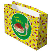 キュートスパゲッティ子供の誕生日パーティーかわいい ラージペーパーバッグ (裏面アングル)