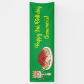 キュートスパゲッティ子供の誕生日パーティーかわいい 横断幕 (縦)