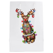 キュートスフィンクス猫好きおもしろいクリスマスホリデーギフト ミディアムペーパーバッグ (裏面)