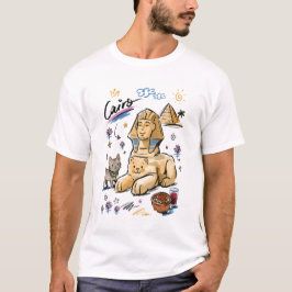 キュートスフィンクス カイロ エジプト ドゥードゥルアート Tシャツ