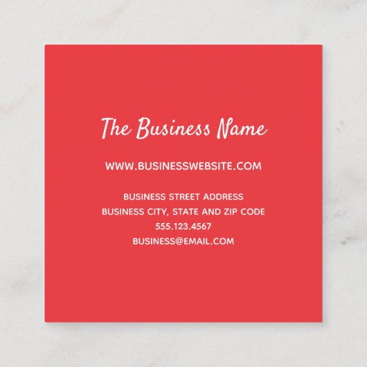 キュートスプリンクルズベーカリーデザートケータリングパティシエ スクエア名刺 (裏面)