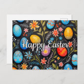 キュートスプリングタイムハッピーイースターコラージュ ポストカード (正面/裏面)