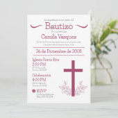 キュートスペインのバウティゾ十字架と離れのバプテスマ 招待状 (スタンド正面)