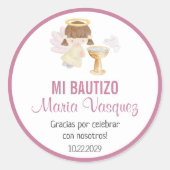 キュートスペインのバプテスマ《キリスト教》洗礼式や命名式のバウティゾ ラウンドシール (正面)