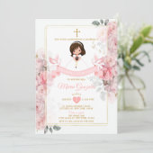 キュートスペインの小さな女の子プリメエレガントラコムニオン 招待状 (スタンド正面)