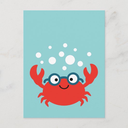 キュートスペックカニイラストレーション ポストカード (正面)