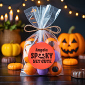 キュートスポック誕生日グルービーレトロフォントオレンジ ラウンドシール