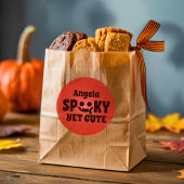 キュートスポック誕生日グルービーレトロフォントオレンジ ラウンドシール