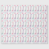 キュートスポッテッドパステルキリン子供の誕生日 ラッピングペーパー (フラット)