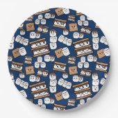 キュートスモアマーシュマロイラストレーション ペーパープレート (正面)