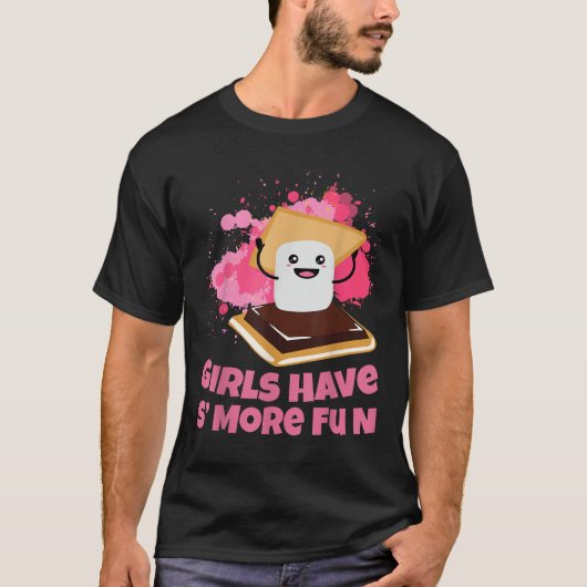 キュートスモアーズキャンプ女子はキャンパーとより楽しい Tシャツ (正面)