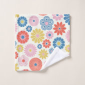 キュートスモダンカンジボホフォークの花柄 バスタオルセット (ウォッシュタオル)