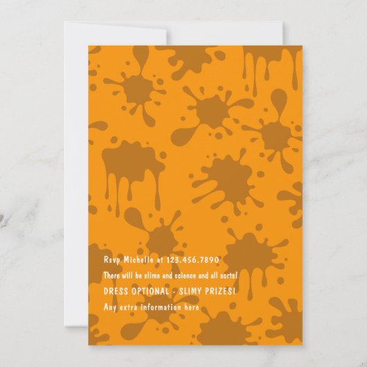 キュートスライムパーティー誕生日招待状 招待状 (裏面)