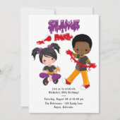 キュートスライムパーティー誕生日 招待状 (正面)