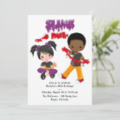 キュートスライムパーティー誕生日 招待状 (スタンド正面)