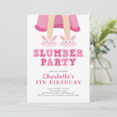 キュートスランバーパジャマ誕生日招待状 招待状 (スタンド正面)