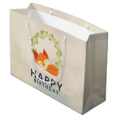 キュートスリーピングオレンジキツネハッピーバースデー ラージペーパーバッグ (裏面アングル)