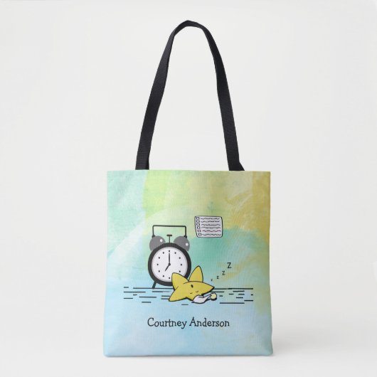 キュートスリーピングスターパーソナライズされたトート トートバッグ (正面)
