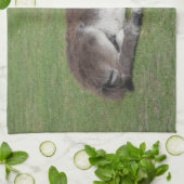 キュートスリーピングドンキーベビーフォール キッチンタオル (折り畳み)