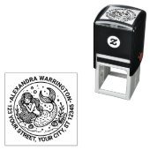 キュートスリーピングマーメイドネーム差出人住所 セルフインキングスタンプ (インサイチュ)