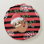 キュートスリーピースロッスベビー初めてのクリスマス ラウンドクッション (裏面)