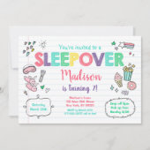 キュートスリープバースランバーパーティー誕生日 招待状 (正面)