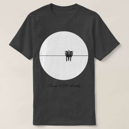 キュートスリーリトルバードデザイン Tシャツ (デザイン正面)